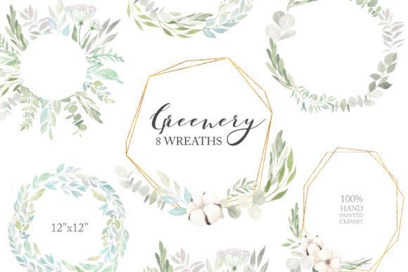 Download Watercolor Greenery Floral Fames PNG - Greenery Collection