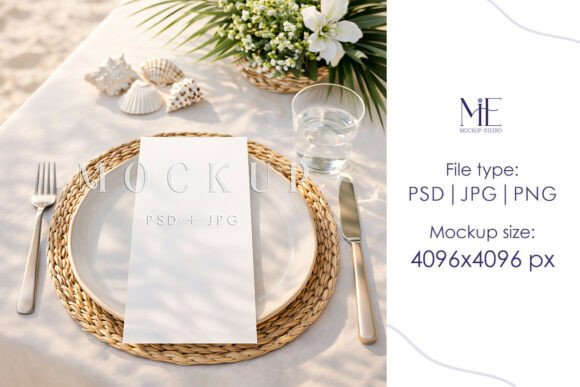 Download Menu Card Mockup 4x9, Beach Party Menu - Card Collection