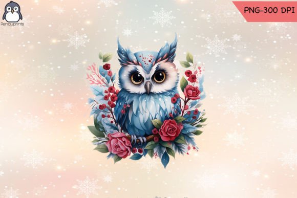 Download Cute Owl Christmas Watercolor Painting - Paint Collection