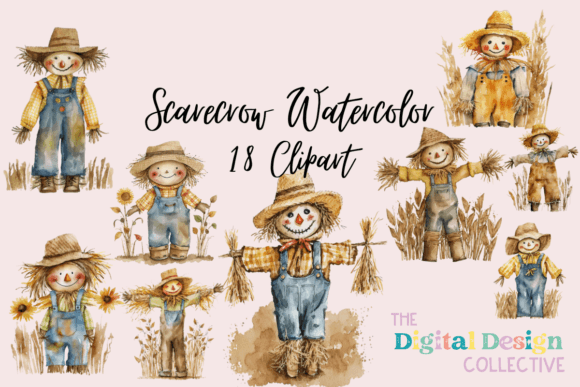 Download Watercolor Fall Scarecrow Clipart - Fall scarecrow clipart Collection