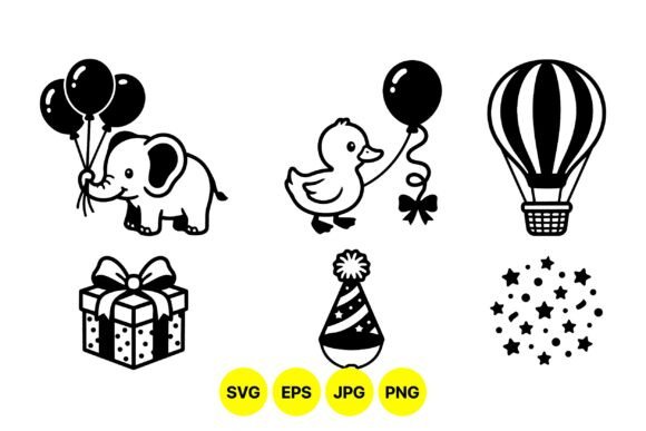 Download Cute Animal Party Clipart Set - Animal party Collection