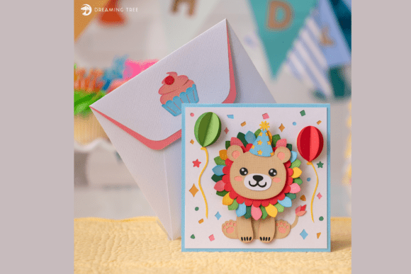 Download Little Lion Pop Up Card SVG - Card Collection