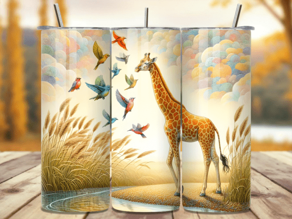 Download Colorful Bird Giraffe Tumbler Wrap - Colorful bird Collection