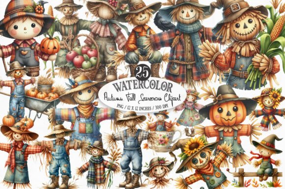 Download Autumn Fall Scarecrow Clipart - Fall scarecrow clipart Collection