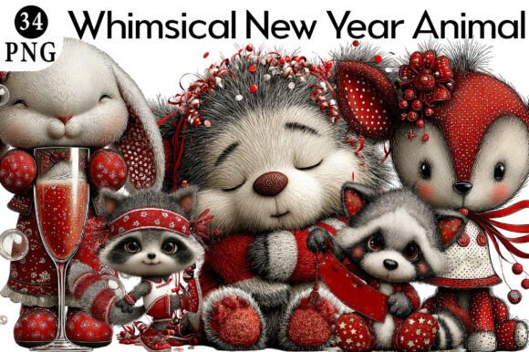 Download Whimsical New Year Animal Party Clipart - Animal party Collection