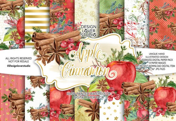 Download Watercolor "Apple Cinnamon" Hand Painted - Paint Collection