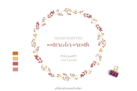 Download Hand Painted Watercolor Wreath - Paint Collection