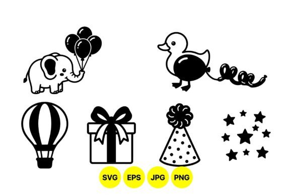 Download Cute Animal Party Icons SVG - Animal party Collection